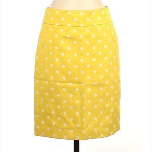 Yellow polka dot Ann Taylor Pencil Skirt